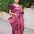 purple soft art silk banarasi jacuard work designer party wear saree with unstitched blouse piece