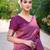 purple soft art silk banarasi jacuard work designer party wear saree with unstitched blouse piece