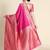 Pink soft silk blend banarasi jacuard work designer party wear saree with unstitched blouse piece