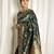 green soft art silk banarasi jacuard work designer party wear saree with unstitched blouse piece