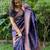 blue soft art silk banarasi jacuard work designer party wear saree with unstitched blouse piece