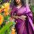 purple soft art silk banarasi jacuard work designer party wear saree with unstitched blouse piece