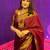 Maroon soft silk blend banarasi jacuard work designer party wear saree with unstitched blouse piece