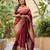 maroon soft art silk banarasi jacuard work designer party wear saree with unstitched blouse piece