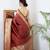 maroon soft art silk banarasi jacuard work designer party wear saree with unstitched blouse piece