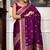 wine soft art silk banarasi jacuard work designer party wear saree with unstitched blouse piece