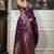 wine soft art silk banarasi jacuard work designer party wear saree with unstitched blouse piece