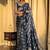 blue soft art silk banarasi jacuard work designer party wear saree with unstitched blouse piece