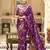 purplr silk blend banarasi saree with unstitched blouse piece