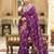 purplr  soft art silk banarasi jacuard work designer party wear saree with unstitched blouse piece