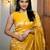 yellow soft art silk banarasi jacuard work designer party wear saree with unstitched blouse piece