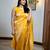 yellow soft art silk banarasi jacuard work designer party wear saree with unstitched blouse piece