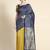 yellow blue  soft art silk banarasi jacuard work designer party wear saree with unstitched blouse piece