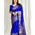 royal blue  soft art silk banarasi jacuard work designer party wear saree with unstitched blouse piece