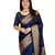 neavy blue soft art silk banarasi jacuard work designer party wear saree with unstitched blouse piece