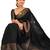 black soft art silk banarasi jacuard work designer party wear saree with unstitched blouse piece