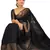 black soft art silk banarasi jacuard work designer party wear saree with unstitched blouse piece