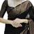 black soft art silk banarasi jacuard work designer party wear saree with unstitched blouse piece