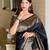 blacksoft art silk banarasi jacuard work designer party wear saree with unstitched blouse piece