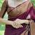 maroon soft art silk banarasi jacuard work designer party wear saree with unstitched blouse piece