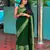 green soft art silk banarasi jacuard work designer party wear saree with unstitched blouse piece