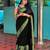 black  soft art silk banarasi jacuard work designer party wear saree with unstitched blouse piece