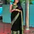 black  soft art silk banarasi jacuard work designer party wear saree with unstitched blouse piece