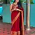 red soft art silk banarasi jacuard work designer party wear saree with unstitched blouse piece