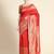 red  soft art silk banarasi jacuard work designer party wear saree with unstitched blouse piece