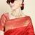 red  soft art silk banarasi jacuard work designer party wear saree with unstitched blouse piece