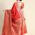 red  soft art silk banarasi jacuard work designer party wear saree with unstitched blouse piece