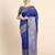 royal blue  soft art silk banarasi jacuard work designer party wear saree with unstitched blouse piece