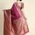 purple soft art silk banarasi jacuard work designer party wear saree with unstitched blouse piece