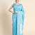 sky blue soft art silk banarasi jacuard work designer party wear saree with unstitched blouse piece