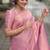 pink soft art silk banarasi jacuard work designer party wear saree with unstitched blouse piece