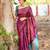 purple rama silk blend banarasi saree with unstitched blouse piece