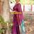 purple rama  soft art silk banarasi jacuard work designer party wear saree with unstitched blouse piece