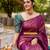 purple rama  soft art silk banarasi jacuard work designer party wear saree with unstitched blouse piece