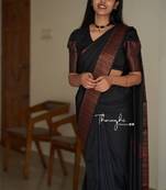 black soft art silk banarasi jacuard work designer party wear saree with unstitched blouse piece