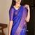 royal blue  soft art silk banarasi jacuard work designer party wear saree with unstitched blouse piece