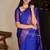royal blue  soft art silk banarasi jacuard work designer party wear saree with unstitched blouse piece