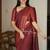 maroon soft art silk banarasi jacuard work designer party wear saree with unstitched blouse piece