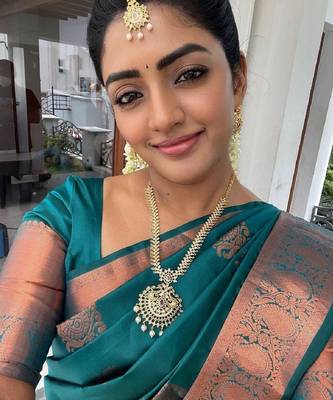rama silk blend banarasi saree with unstitched blouse piece 3