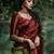 maroon soft art silk banarasi jacuard work designer party wear saree with unstitched blouse piece
