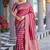 pink soft art silk banarasi jacuard work designer party wear saree with unstitched blouse piece