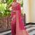 pink soft art silk banarasi jacuard work designer party wear saree with unstitched blouse piece