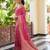 pink soft art silk banarasi jacuard work designer party wear saree with unstitched blouse piece