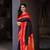 black red  soft art silk banarasi jacuard work designer party wear saree with unstitched blouse piece