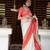 white red  soft art silk banarasi jacuard work designer party wear saree with unstitched blouse piece