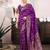 purple  soft art silk banarasi jacuard work designer party wear saree with unstitched blouse piece